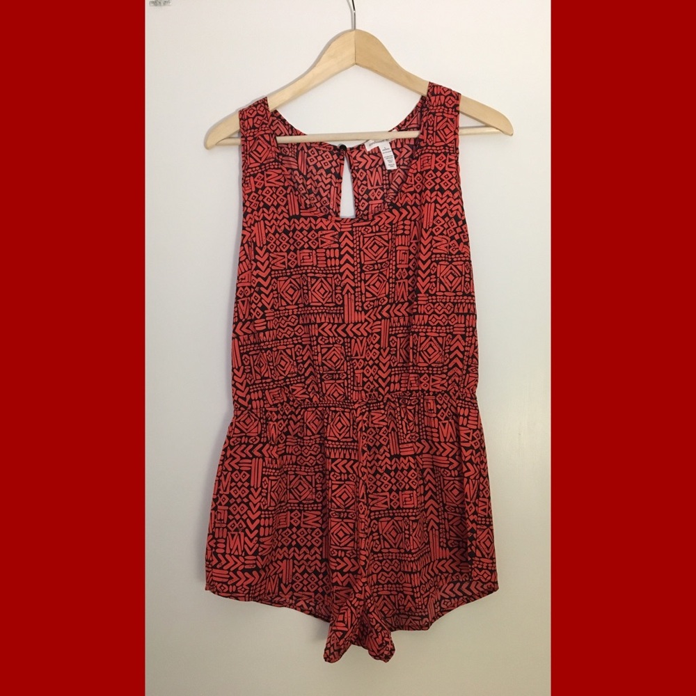 Ambiance Apparel Tribal Print Romper, Size Large